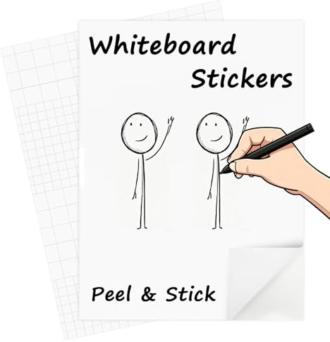 HYPERTAI A4 Whiteboard Sticker for Walls, 2-Pack Dry-Erase Board Sheets for Fridge, Self-Adhesive Dry Erase Paper for Home School Office and More