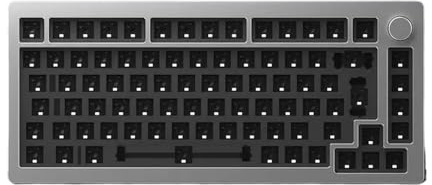 TBXwsofl Tastatur-Barebone-Kit, 75% RGB, Hot-Swap-Ansi-ISO-Version, mechanisches CNC-Metall mit Dichtungsmontagestruktur, kompatibel mit M1 DIY(Silver ANSI)