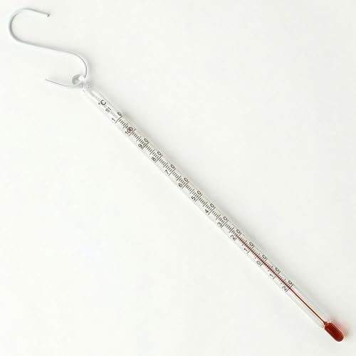 Lantelme Glas Wachsthermometer für Kerzenherstellung 30cm | Kerzenthermometer für Soja und Paraffinwachs | leicht ablesbar mit Haken | Thermometer Temperaturbereich -20 bis 110°C für Kerzen Seife