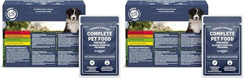 by Amazon Aliment Complet pour Les Chiots, Sélection de viandes en gelée, 1.2kg (12 sachets de 100g) (Lot de 2)