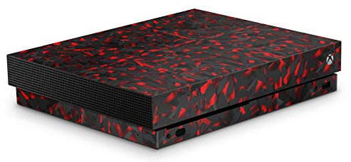 Skins4u Aufkleber Design Schutzfolie Vinyl Skin kompatibel mit Xbox One X Shattered black red