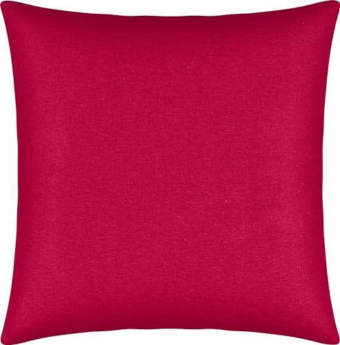 Erwin Müller Kuschelkissenbezug, Kissenhülle Single-Jersey Murnau - rot Größe 40x40 cm - bügelfrei, strapazierstark, elastisch, mit Reißverschluss