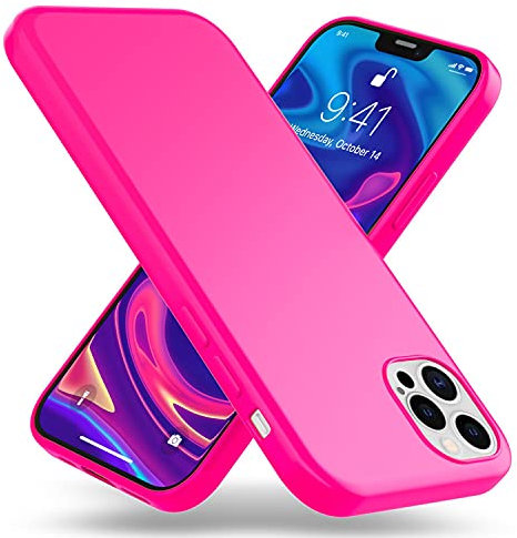 NALIA Neon Handyhülle kompatibel mit iPhone 12 Pro Max Hülle, Ultra-Slim Silikon Soft Case Phone Cover Stoßfest Dünn, Weiche Gummi Schutzhülle Handy-Tasche Backcover Bumper Etui Skin, Farbe:Pink
