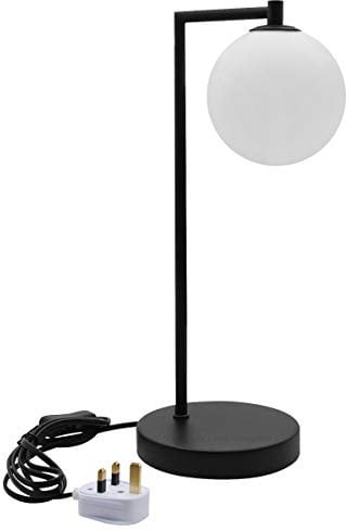 Modern Retro Opaque Globe Table Lamp Black Desk Lamp and Bedside Light M0221-F