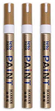 Leto Set of 3 WHITE Paint Marker Pens Bullet Tip Pen Line Width: 1-1.8mm, Oil Based Paint Markers