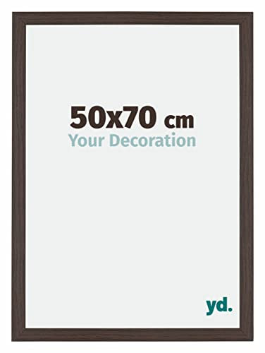 Your Decoration - Cadre 50x70 cm - Chêne Foncé - Cadres Photo en MDF Avec Verre acrylique - Anti-Reflet - Cadre 50x70 - Mura
