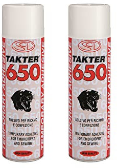 ECOSTURA Pack de 2 Takter 650 - Spray Textil Fijador Adhesivo para todo tipo de Telas y Tejidos, 500ml, 2 unidades