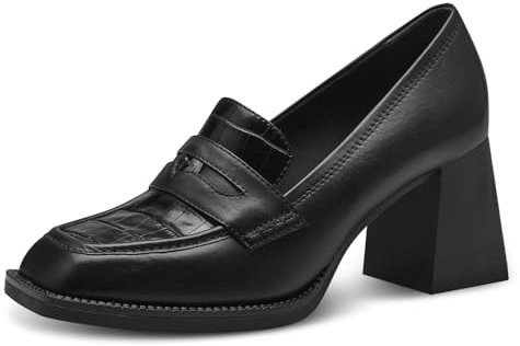 Tamaris Damen Trotteur Leder; Black Croco/schwarz; 38 EU