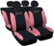 Auto Accessori Lupex Coprisedili Auto Compatibili con Cinquecento 500, Made in Italy, tessuto poliestere, Nero - Rosa Modello 3