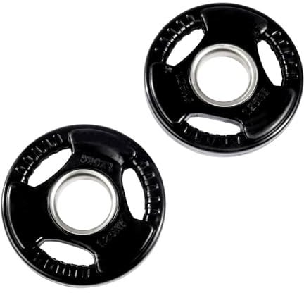 Equipped Gym - Olympic Tri Grip Weight Plate Set 1.25kg - 25kg. 2 Cast Iron And Rubber Coated Weights For Weight Lifting Gym Equipment For Home & Commercial Use For Both Men And Women (2x 1.25kg)