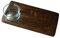 Handmade, eco-friendly reversible Oak serving or chopping board with a glass dish made from a repurposed wine bottle. Great for tapas and antipasti