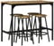 HOMCOM Conjunto de Mesa Alta de Bar y 4 Taburetes Mesa Alta de Cocina con Taburetes Estilo Industrial Marco de Metal para Salón Marrón Rústico