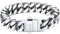 Bestyle Armband Herren 12mm breit Glieder Link Kettenarmband Damen Kubanische Miami Panzerarmband mit Gravur Länge 23cm Silberkette Hip Hop Edelstahlarmband Personalisiertes Geschenke