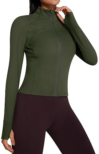 QUEENIEKE Damen-Sportjacke, Slim Fit, Baumwolle, weich, Grasgrün, tief, 230203, 36