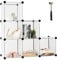 COSTWAY Steckregal aus 6 Würfel, DIY Würfelregal stapelbar aus Kunststoff, Regalsystem Stufenregal Kunststoffregal modular für Schlafzimmer, Wohnzimmer, 95 x 32 x 94,5 cm