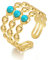 Joo&Rind Ringe Gold Damen Edelstahl Ring Gold Wasserfest 18K Vergoldete Ringe Frauen Hypoallergen Offener Ring Verstellbar Schmuck für Geschenke