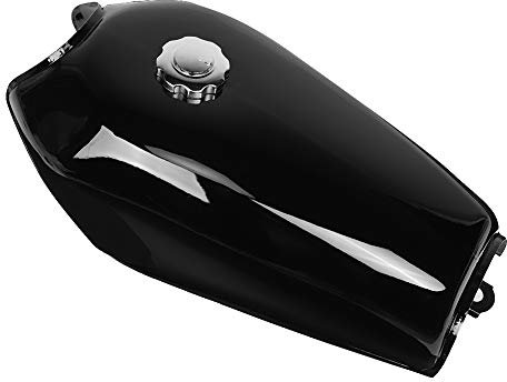 CG125 Universal-Kraftstofftank 9L, Leuchtend Schwarzer Retro-Benzintank mit Deckelschalter, Eisenmaterial, Stabile Leistung,CG125