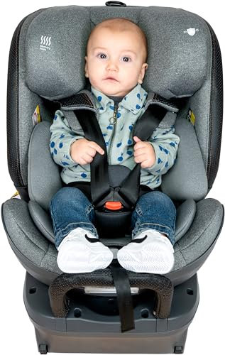 Casualplay Revol Autokindersitz One Isize, drehbar, mit Isofix und Fußstütze, Gruppe 0 1 2 von 0 bis 4 Jahren oder von 40 bis 105 cm Höhe und ASP Seitenschutzvorrichtung, deep grey