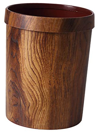 KOMBIUDA 1 poubelle rétro en bois - Poubelle vintage - Corbeille à déchets alimentaires - En polypropylène - Matériau de protection de l'environnement - Boîte à papier en bambou