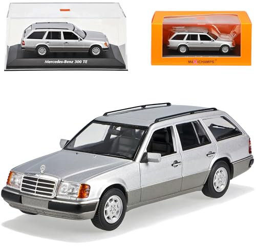 alles-meine.de GmbH Mercedes-B E-Klasse S124 300TE Kombi T-Modell Silber Metallic 1984-1997 1/43 Minichamps Maxichamps Modell Auto mit individiuellem Wunschkennzeichen