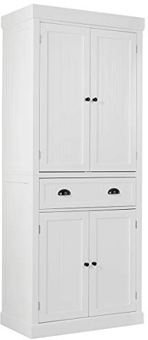 GIANTEX Armoire de rangement sur pied, armoire de sol avec tiroir et 2 cubes à 3 niveaux, butée magnétique, dispositif anti-retournement, meuble d'intérieur pour salle de bain, cuisine, studio (blanc)