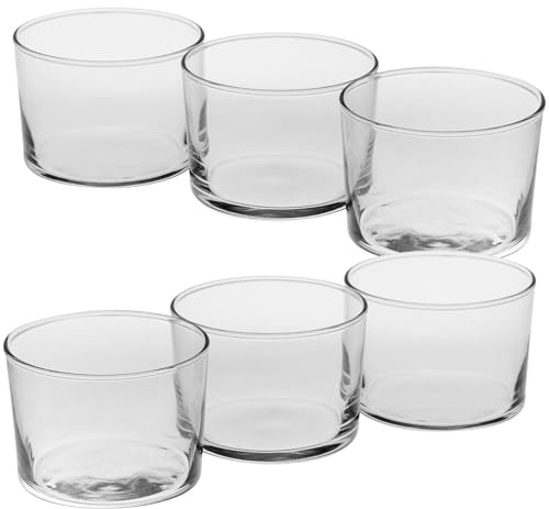 Queensway Home & Dining 240ml Clear Glass Ice Cream Dessert Dishes Cups - Tiny Cups for Dessert Round Decorative Glass Custard Cup Trifle Bowl for Sundaes Fruit Salads Snacks Cocktails and Party