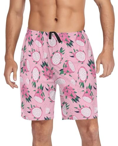 ZZXXB Pitaya-Pyjama-Shorts für Herren, weich, lässig, mit Taschen, Größe S - XXL, rose, XL