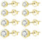 Kleine Ohrstecker Gold Ohrringe Damen, 14k Vergoldete 925 Ohrstecker Hexagon Gold Ohrringe Set Mini Kugel Ohrstecker mit Zirkonia Strass Steine, 9ct Gold Ohrstecker Kleine Set Damen