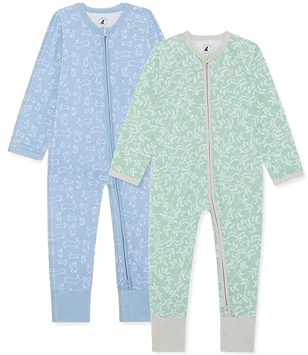 Bramble & Bear 2er-Pack Kleinkind- und Baby-Schlafanzüge für Jungen und Mädchen – Bio-Baumwolle Baby-Nachtwäsche – Mit durchgehendem Reißverschluss