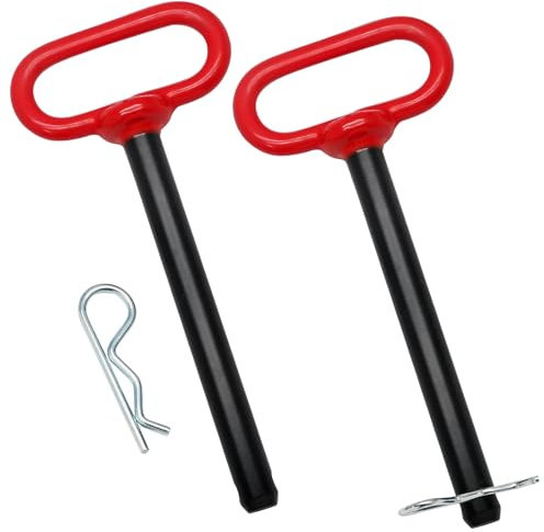 Qjaiune 2 perni per gancio di traino per tosaerba, 1,5 x 15,2 cm, perno per gancio di traino resistente, con rivestimento in gomma, perno di traino per trattori da giardino, per ATV, carrello da golf