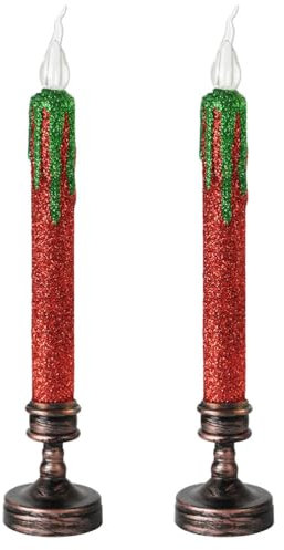 OSALADI 2st Weihnachtskerzen Kerzen Led Kerzen Rot Plastik Weihnachtskerzen Flammenlose Elektrische Kerze Hochzeitsdekoration FüR Festival
