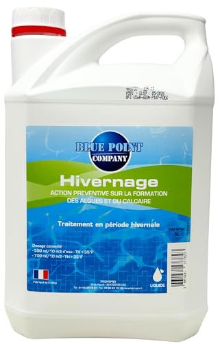 Hivernage Piscine, Traitement Anti Algues │ Produit d’Hivernage Liquide pour Piscines, Efficace Contre Algues Vertes 5L │ Empêche Les dépôts calcaires et évite Le développement des algues