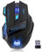 zelotes Mouse wireless, 4 DPI regolabili, 7 pulsanti, design ergonomico, risparmio energetico, 2,4 GHz con ricevitore USB, mouse ottico portatile per PC, Mac, laptop, nero