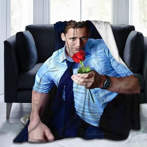 zekiooofkwo To-m Hiddleston Decke, Bettwäsche, Fleecedecke, weiche Überwurfdecken, leicht, antistatisch, 3 Größen