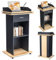 Holz-Podium, Holzpodium mit Ausziehbarer Schublade & Rädern, Premium hohes Massivholz Kanzel Rednerpult mit Doppellagiges Ablagefach, Rednerpult for Kirche, Vortrag, Schul, Seminar (110x46x 60cm)