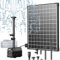 Biling 25W Solar Pond Fountain Pump, Solar Water Fountain with 410GPH Flow Adjustable with Dry-Run Diverter Valve 17Ft Cord for Outdoor Ponds Garden
