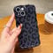 LAPOPNUT For iPhone 15 Case,Animal Print Curly Wave Frame Soft TPU Case for Women Girls,Shockproof Protection Cool Leopard Pattern Phone Cover for Apple iPhone 15 6.1,Black