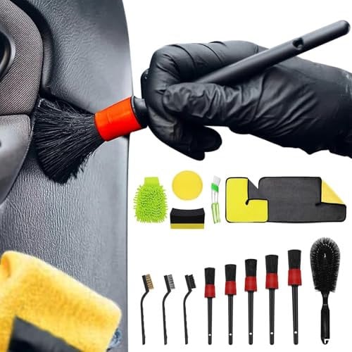 Set mit Auto-Detail-Bürsten, Reinigungsbürste für Autoreifen, 15 x Handtuch, Reinigungsbürsten für die Reinigung von Autos, außen und innen