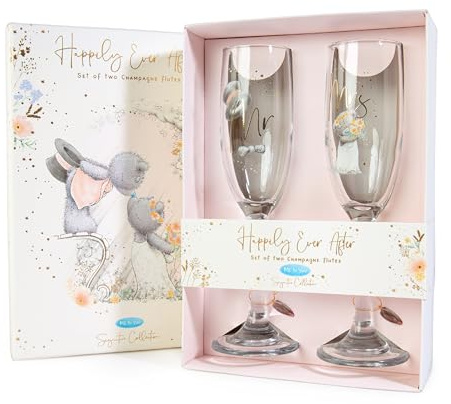 Me to You Tatty Teddy Wedding Champagne Glasses in a Gift Box - Signature Collection
