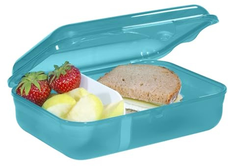 Step by Step Lunchbox Turtle Josie türkis, mit Trennwand und Klickverschluss, spülmaschinenfest, BPA-frei, für Schule und Kindergarten, für Jungen und Mädchen, 0,9 Liter