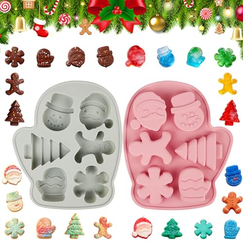 Silikonformen Lebkuchenformen Silikon Set 2er bis 230°C Lebkuchenglocke Gadgets für Bäcker Stollenbackform 7cm Stollenform Klein Spekulatius Form Hexenhaus Lebkuchen Lebkuchenmühle Pfefferkuchenhaus