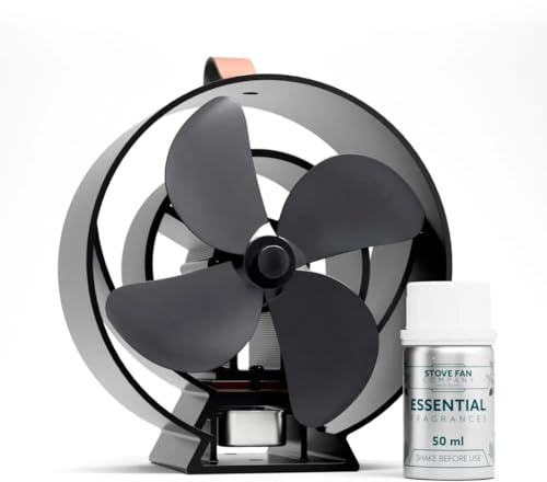 Forest Master Viking Ember Stove Fan with Fragrance - Satin Black | Heat-Powered Stove Fan, Built-In Fragrance System, Eco-Friendly Heat Circulation, For Wood Burners & Fireplaces