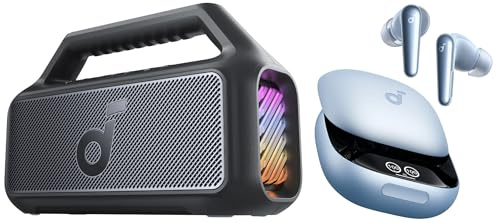 soundcore Liberty 4 Pro von Anker, Kabellose Noise Cancelling Kopfhörer & Boom 2 Outdoor-Lautsprecher, 80W (Bündel)