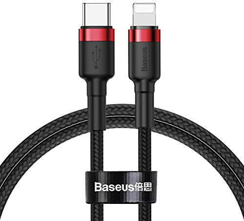 Cable+Baseus+Cafule+USB+Type+C+-+Lightning+M%2FM+1m+%28Noir%2FRouge%29