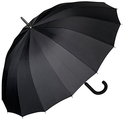 VON LILIENFELD Paraguas de Iluvia Largo Clásico Automático Grande Estable Devon negro