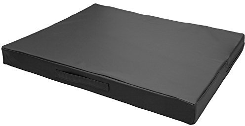CopcoPet Hundematte Jumbo Schwarz 90 x 70 x 8 cm – Robustes Kunstleder – Waschbar, abwaschbar, rutschfest & pflegeleicht – Für kleine Hunde, Wohnung, Garten, Transportbox, Camping – Extra dick