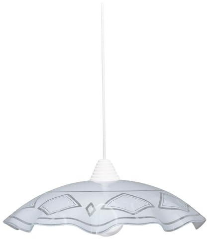 E-ENERGY Brigida Lampada Sospensione da Soffitto in Vetro Moderna Rotonda Attacco E27 1 Luce 50cm Made in Italy