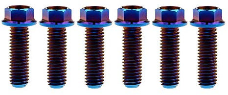 Yaruijia Titan-Bolzen M8 x 15 20 25 30 35 40 45 50 55 60 65 mm kleine Flansch-Sechskantschrauben für Motorrad-Teile Pich 1,25 mm 6 Stück (M8 x 25 mm, gebranntes Blau)
