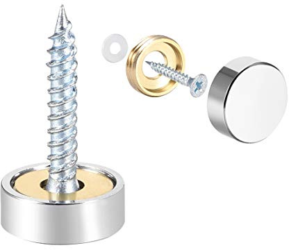 sourcing map 8Stk.Spiegelschrauben Dekorative Kappenabdeckung Nägel 14mm Polierter Edelstahl