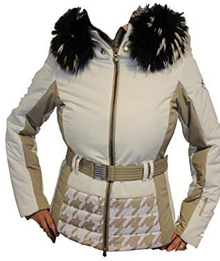 Sportalm Kitzbühel Damen Winter Skijacke Acuto mit Echtfell Weiß Creme (44)